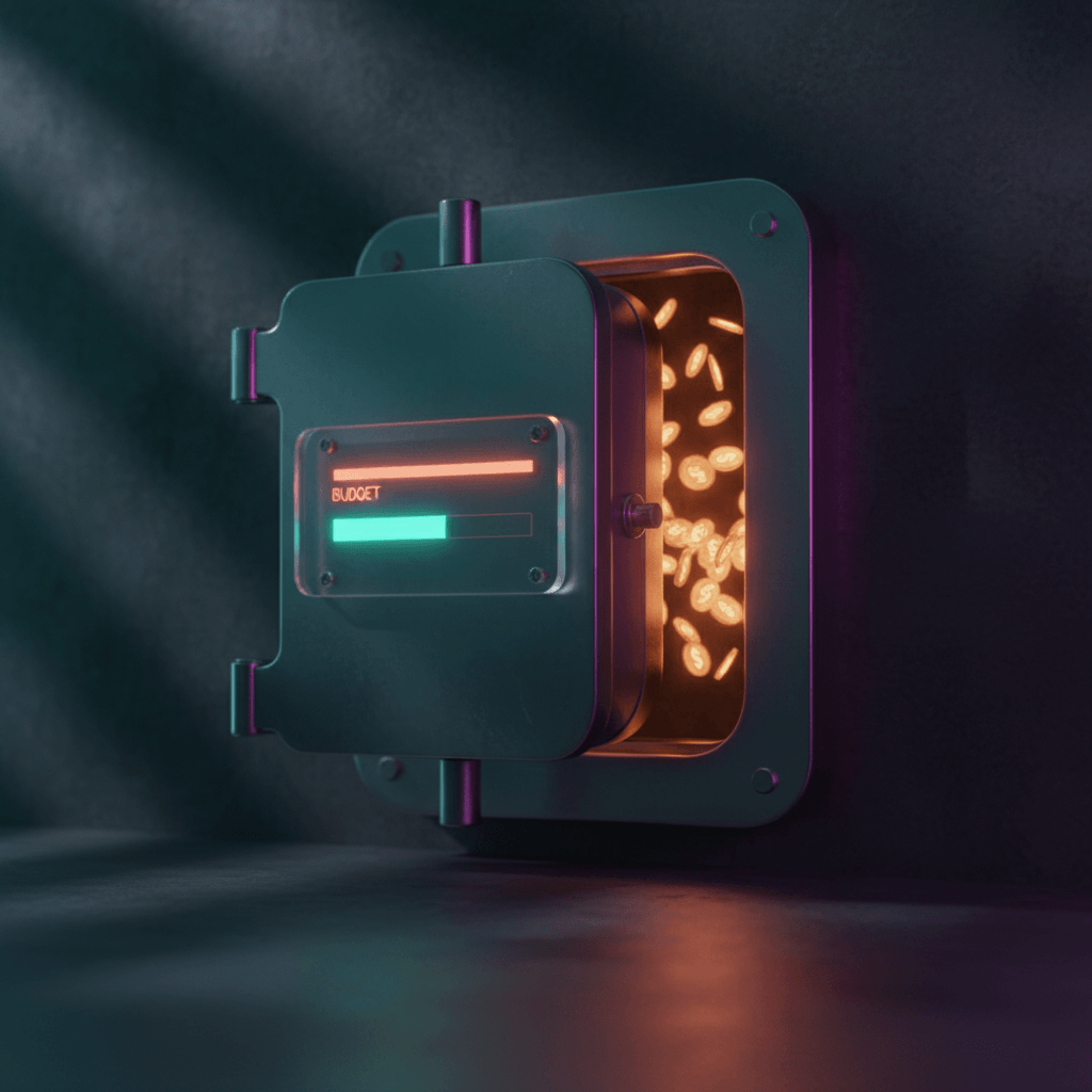 Premium analogue gauge with vibrant gradient segments glowing magenta to teal